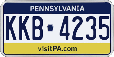 PA license plate KKB4235