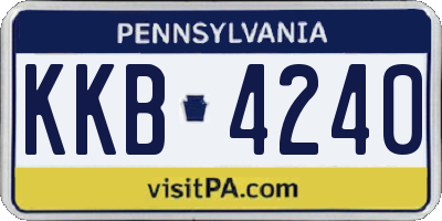 PA license plate KKB4240