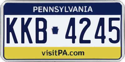 PA license plate KKB4245