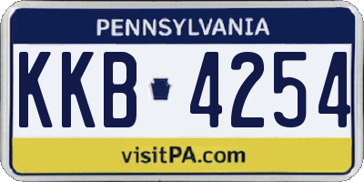 PA license plate KKB4254