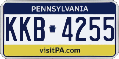 PA license plate KKB4255