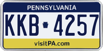 PA license plate KKB4257