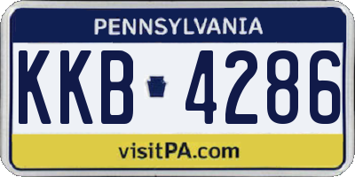 PA license plate KKB4286