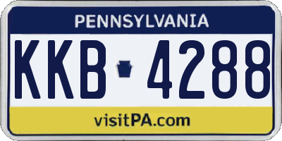 PA license plate KKB4288