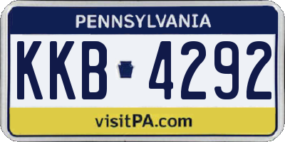 PA license plate KKB4292