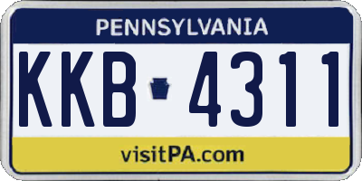 PA license plate KKB4311