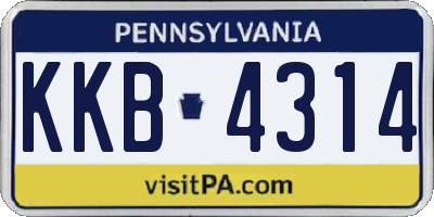 PA license plate KKB4314