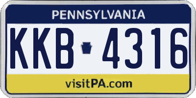 PA license plate KKB4316