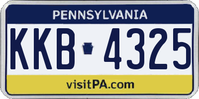 PA license plate KKB4325