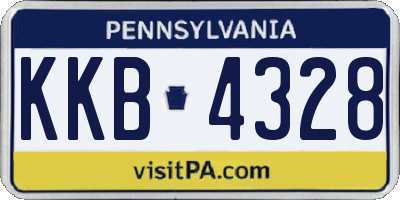 PA license plate KKB4328