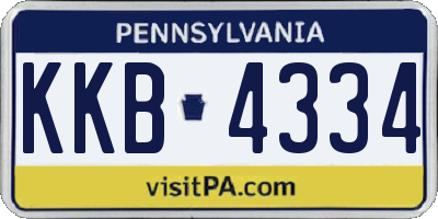 PA license plate KKB4334