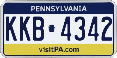 PA license plate KKB4342