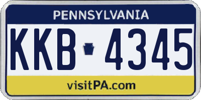 PA license plate KKB4345