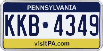 PA license plate KKB4349