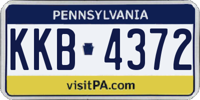 PA license plate KKB4372