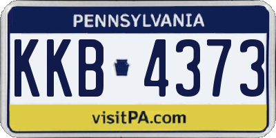 PA license plate KKB4373