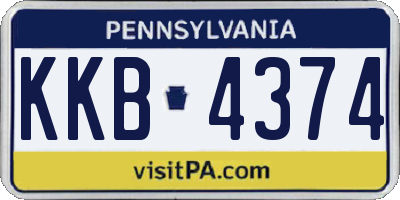 PA license plate KKB4374