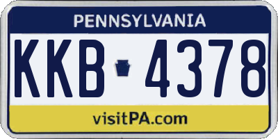 PA license plate KKB4378