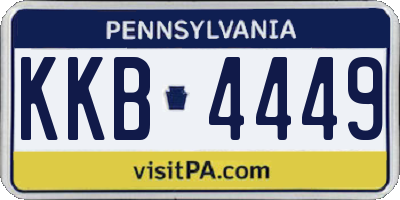 PA license plate KKB4449