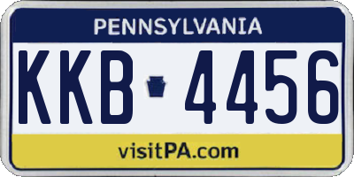 PA license plate KKB4456