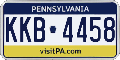 PA license plate KKB4458