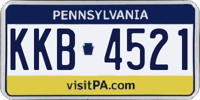 PA license plate KKB4521