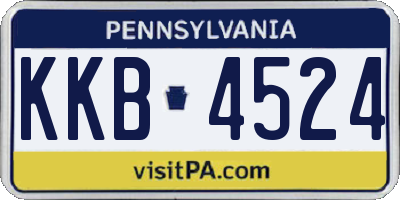 PA license plate KKB4524