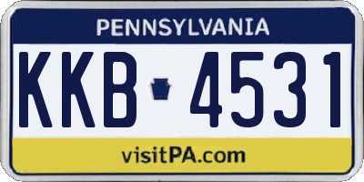 PA license plate KKB4531