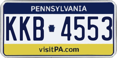 PA license plate KKB4553