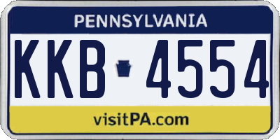 PA license plate KKB4554