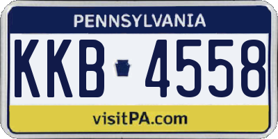 PA license plate KKB4558