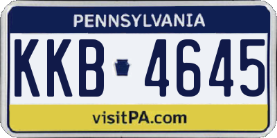 PA license plate KKB4645