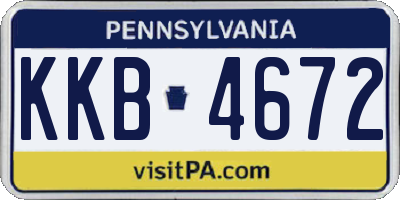 PA license plate KKB4672