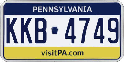 PA license plate KKB4749