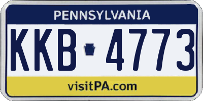 PA license plate KKB4773
