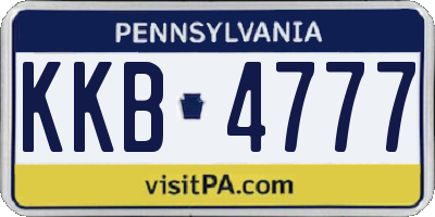 PA license plate KKB4777