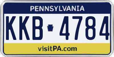 PA license plate KKB4784