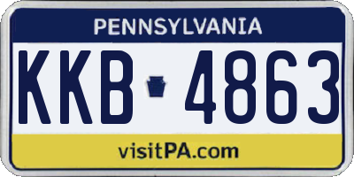 PA license plate KKB4863