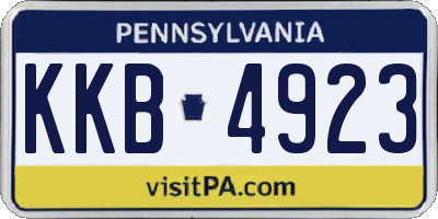 PA license plate KKB4923