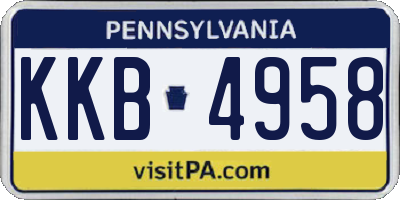 PA license plate KKB4958
