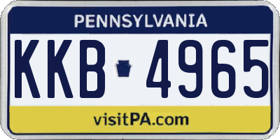 PA license plate KKB4965