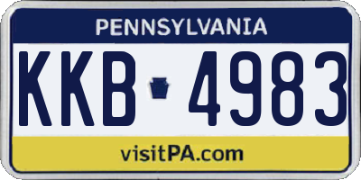 PA license plate KKB4983