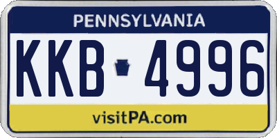 PA license plate KKB4996