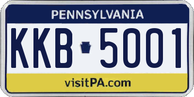 PA license plate KKB5001