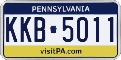 PA license plate KKB5011
