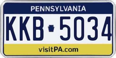 PA license plate KKB5034