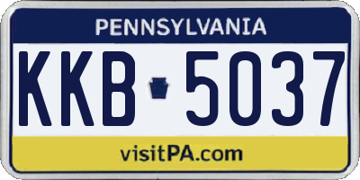 PA license plate KKB5037