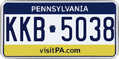 PA license plate KKB5038