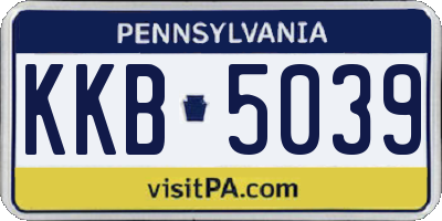 PA license plate KKB5039