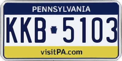 PA license plate KKB5103